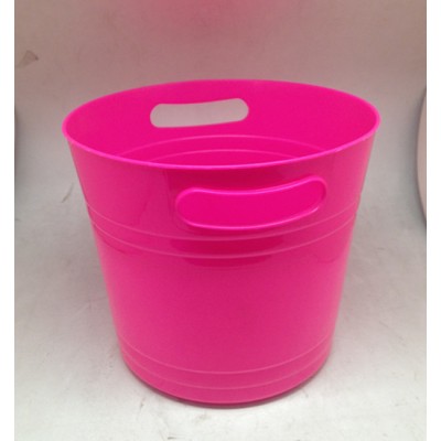 6L round PP plastic ice bucket double handle  plastic ice bucket